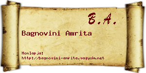 Bagnovini Amrita névjegykártya